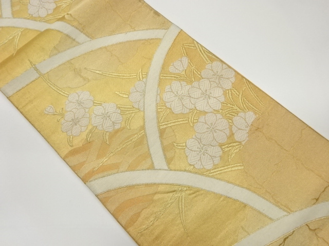 JAPANESE KIMONO / VINTAGE FUKURO OBI / WOVEN CLOUD & WAVY STRIPE